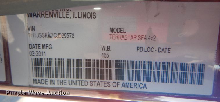 image for item JG9104 2012 International TerraStar  truck cab and chassis