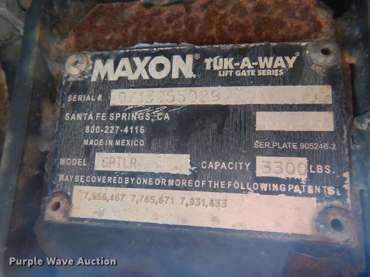 image for item JQ9162 Maxon GPTLR  end gate lift