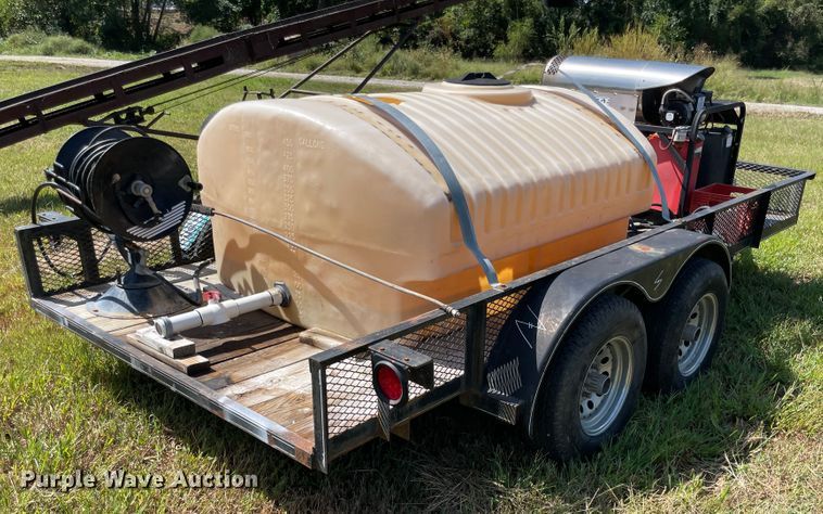 image for item JQ9558 2002  shop built utility trailer with pressure washer