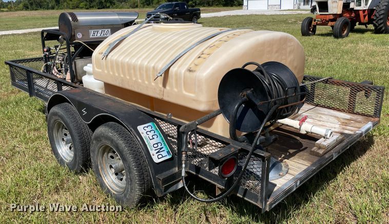 image for item JQ9558 2002  shop built utility trailer with pressure washer