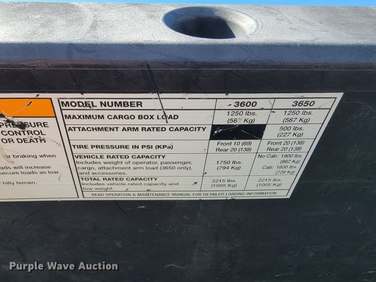 image for item KD9527 2014 Bobcat 3650  utility vehicle