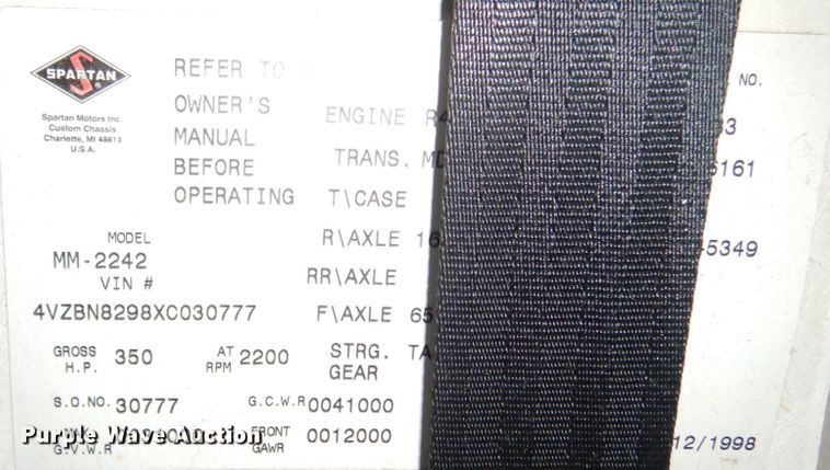 image for item KI9526 1999 Spartan MM-2242  RV