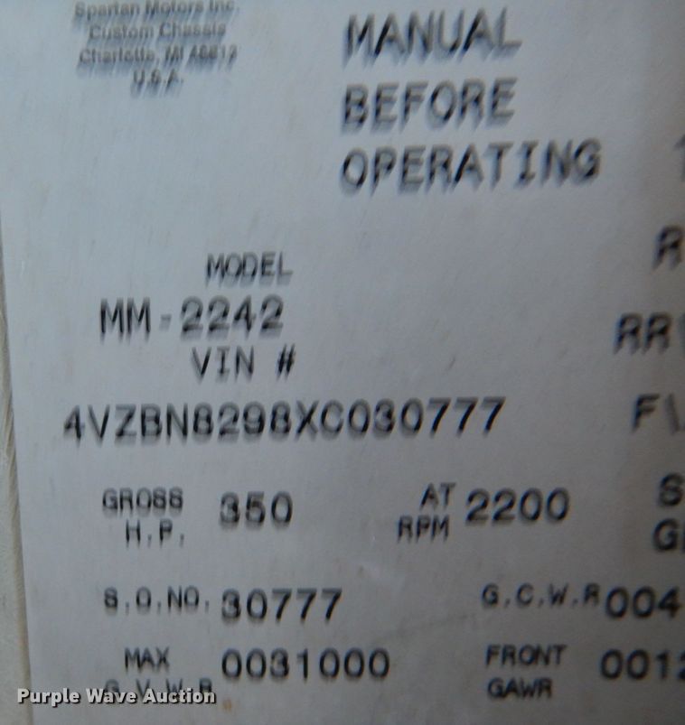 image for item KI9526 1999 Spartan MM-2242  RV