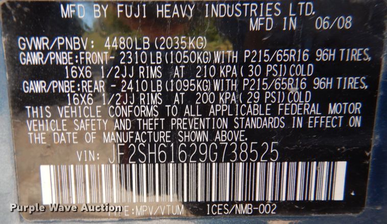 image for item KI9533 2009 Subaru Forester