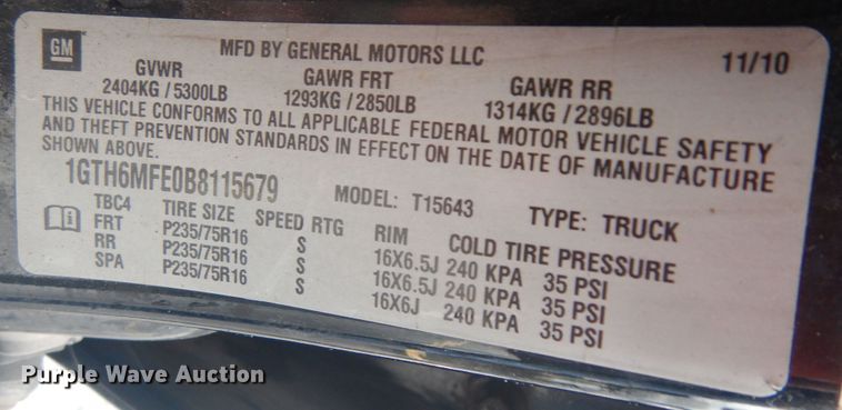 image for item KU9141 2011 GMC Canyon  Crew Cab pickup truck