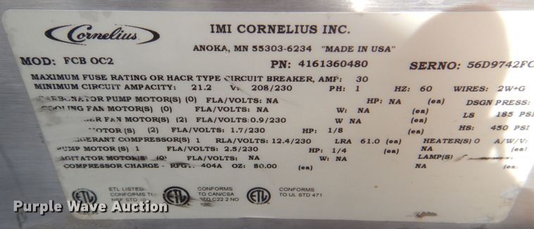 image for item KX9365 IMI Cornelius FCB OC2  slushie machine