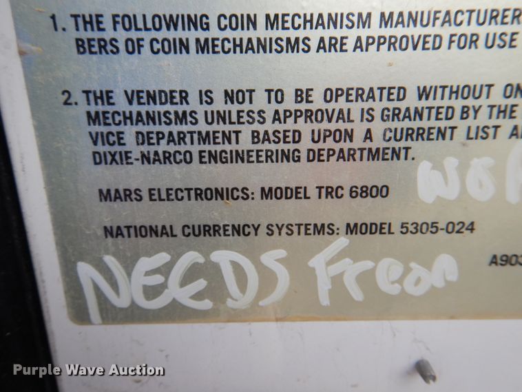 image for item KX9369 Dixie-Narco  vending machine