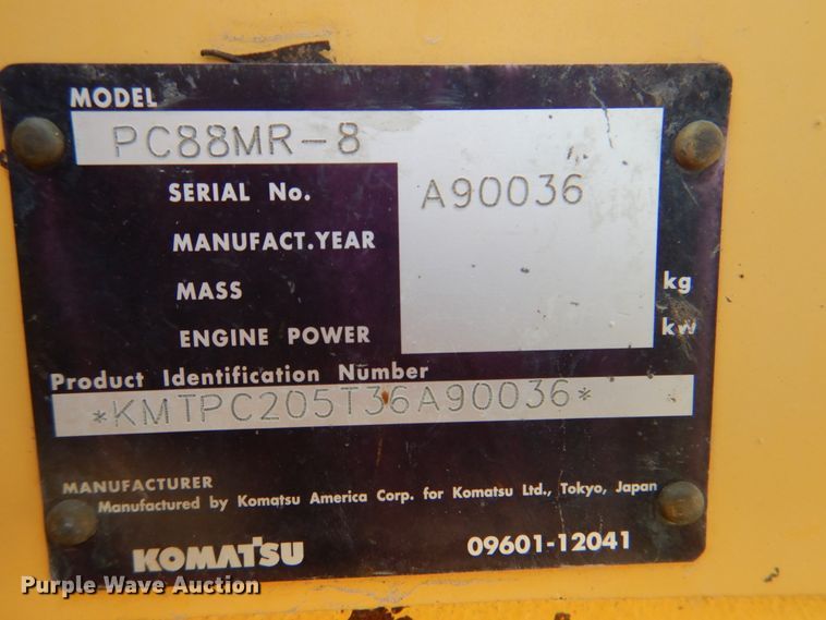 image for item DG1721 2010 Komatsu PC88MR-8  mini excavator