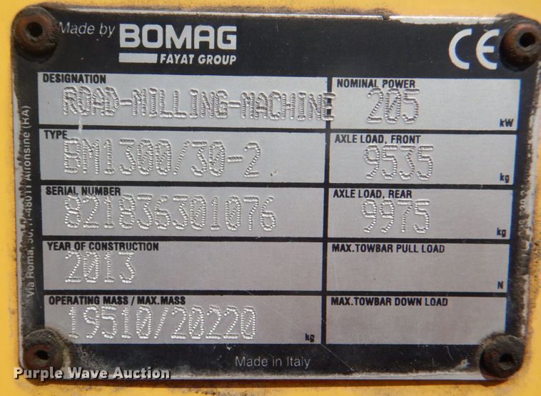 image for item DG1744 2013 Bomag BM1300/30-2  milling machine
