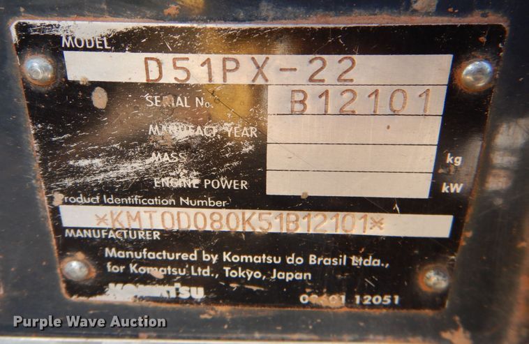 image for item DG1753 2011 Komatsu D51PX-22  dozer