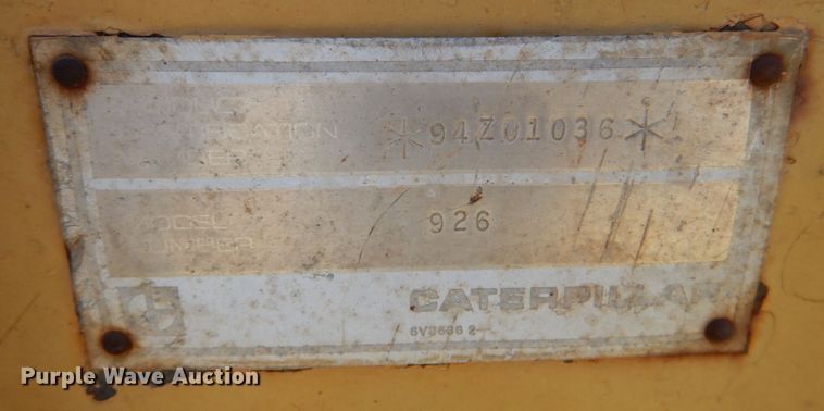 image for item DG1783 1985 Caterpillar 926  wheel loader