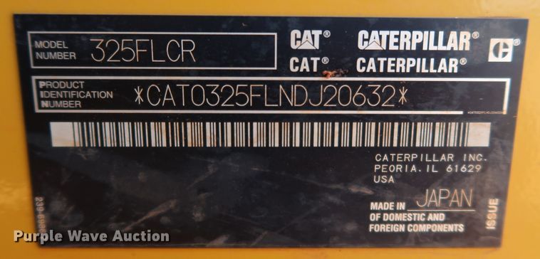 image for item DJ1946 2019 Caterpillar 325F L CR  excavator