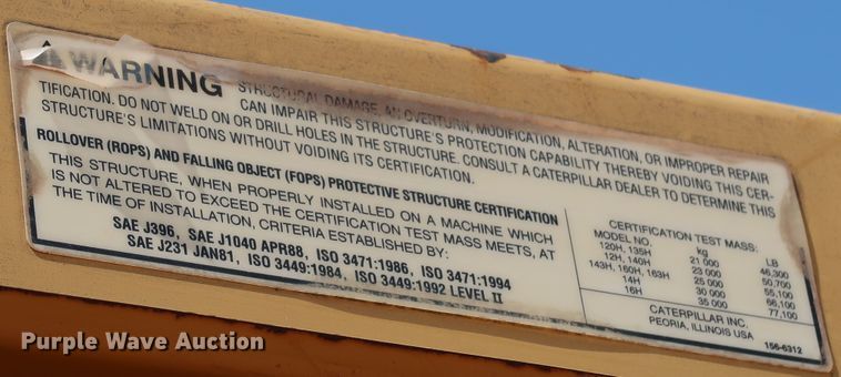 image for item DJ1951 2005 Caterpillar 140H VHP  motor grader