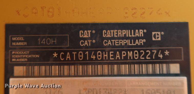 image for item DJ1951 2005 Caterpillar 140H VHP  motor grader