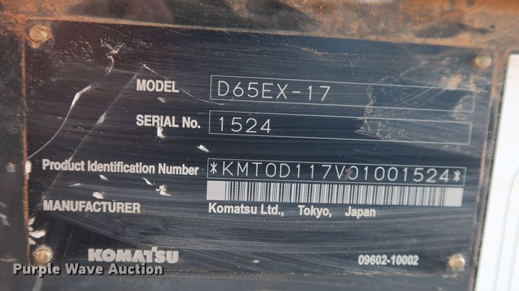 image for item DJ1953 2012 Komatsu D65EX-17  dozer