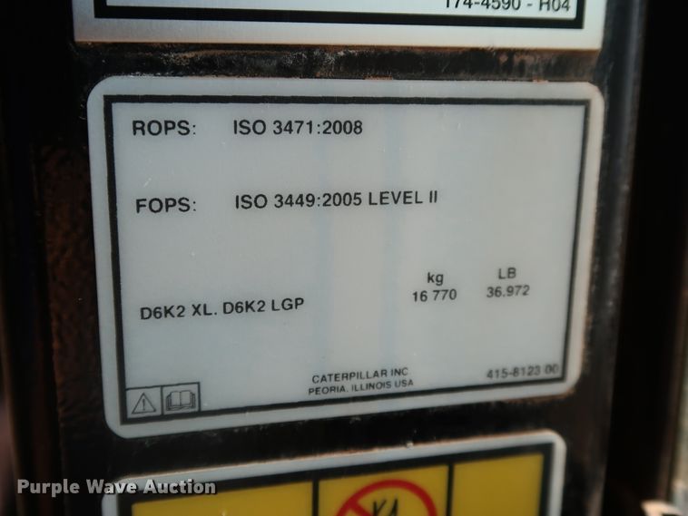 image for item DJ1954 2014 Caterpillar D6K2 XL  dozer