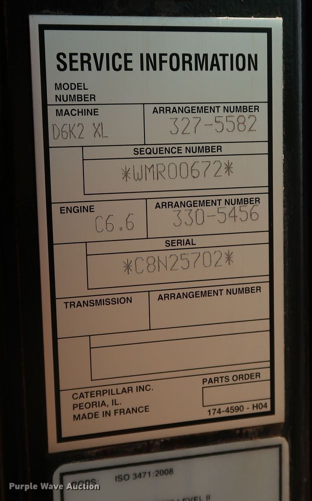 image for item DJ1954 2014 Caterpillar D6K2 XL  dozer