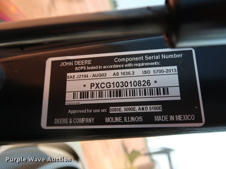 image for item DJ1958 2018 John Deere 5100E  MFWD tractor