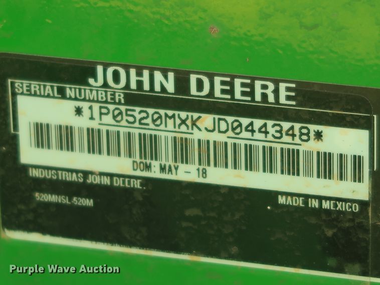 image for item DJ1958 2018 John Deere 5100E  MFWD tractor