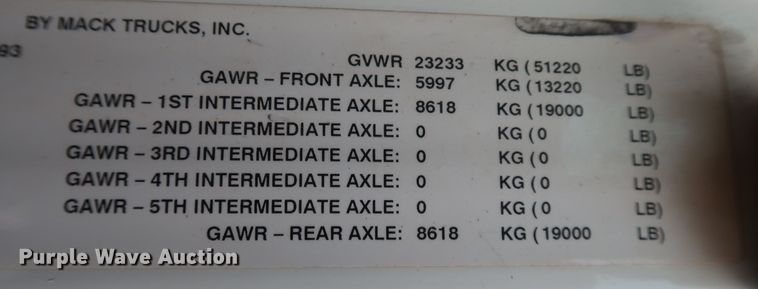 image for item DJ1977 2007 Mack Granite CTP713  dump truck