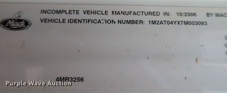 image for item DJ1977 2007 Mack Granite CTP713  dump truck