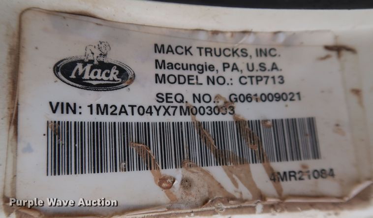 image for item DJ1977 2007 Mack Granite CTP713  dump truck