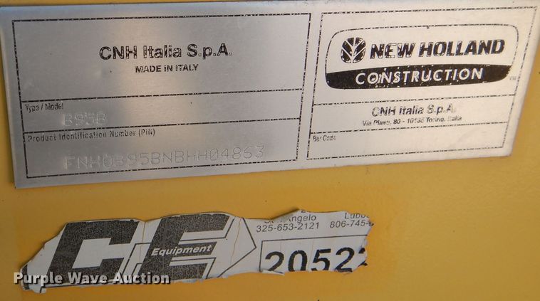 image for item DJ8871 2012 New Holland B95B  backhoe