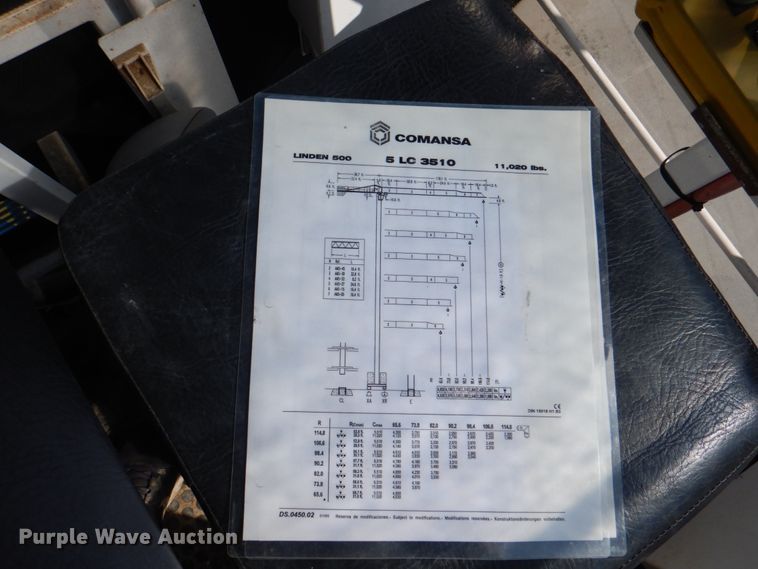 image for item DL0142 2004 Comansa 5LC3510  tower crane