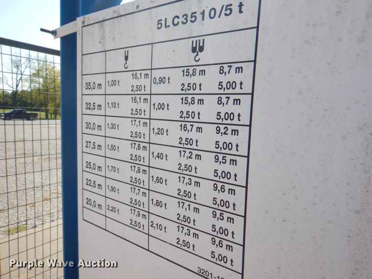 image for item DL0142 2004 Comansa 5LC3510  tower crane