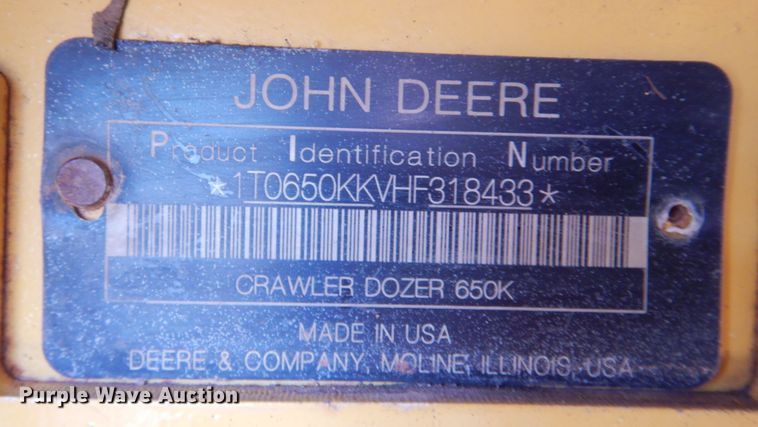 image for item DL0594 2018 John Deere 650K XLT  dozer