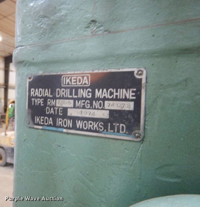 image for item DL6369 1974 Ikeda RM1300  radial drilling machine