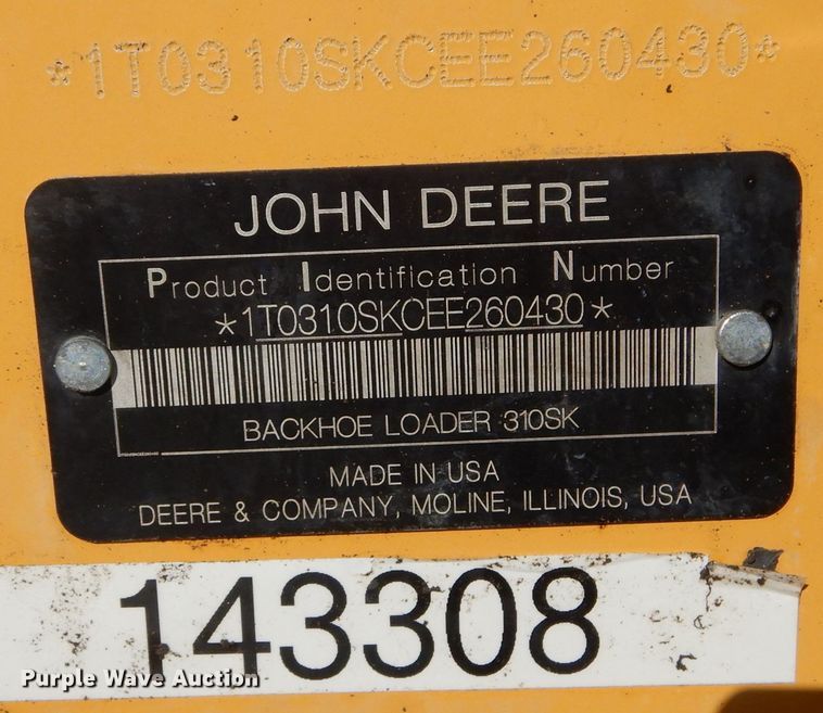 image for item DM0625 2014 John Deere 310SK  backhoe