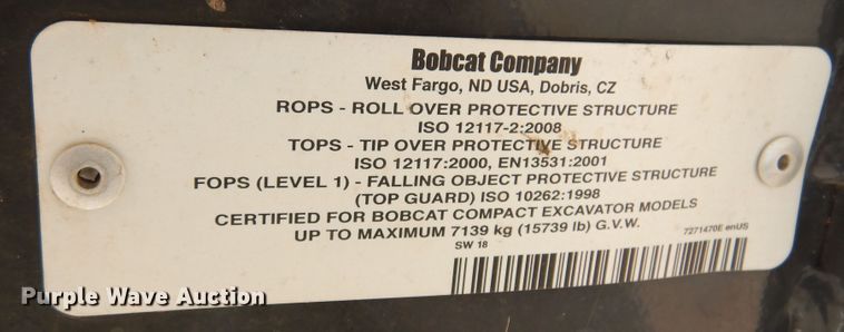 image for item DM5119 2019 Bobcat E32I  mini excavator