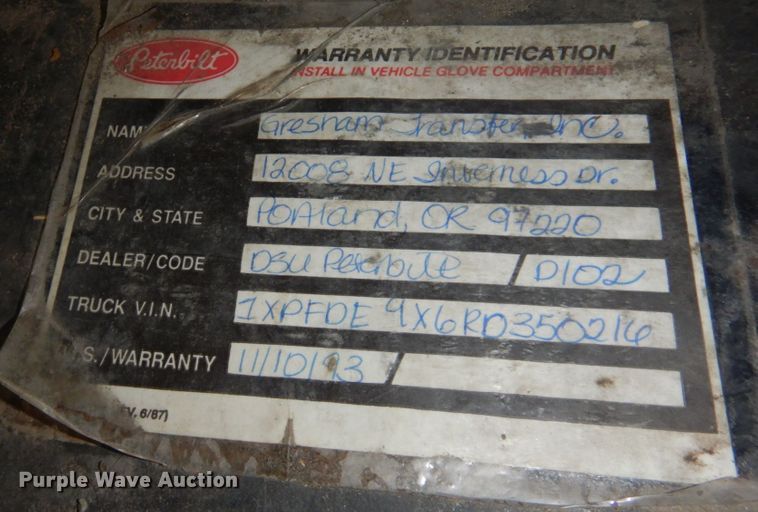 image for item DM5287 1994 Peterbilt 378  dump truck