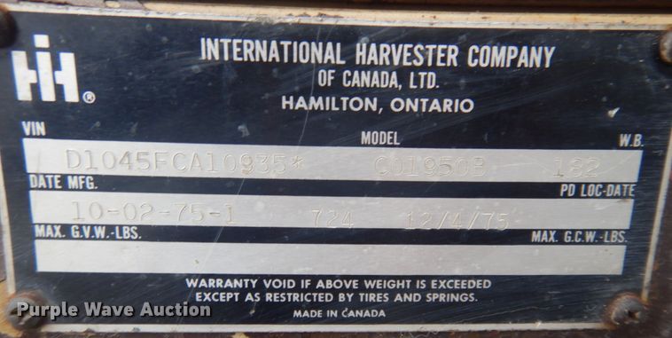 image for item DM5292 1975 International Cargo Star  fuel truck