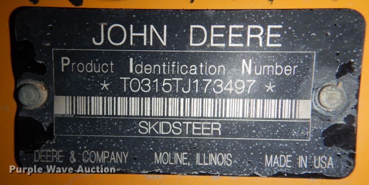 image for item DM6462 2009 John Deere CT315  tracked skid steer loader