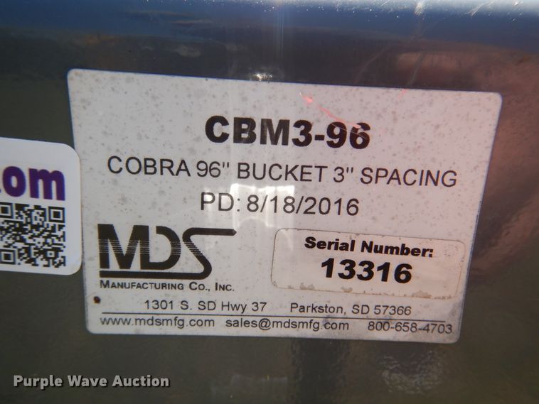 image for item ED9857 2016 MDS CBM3-96  8' W rock grapple bucket