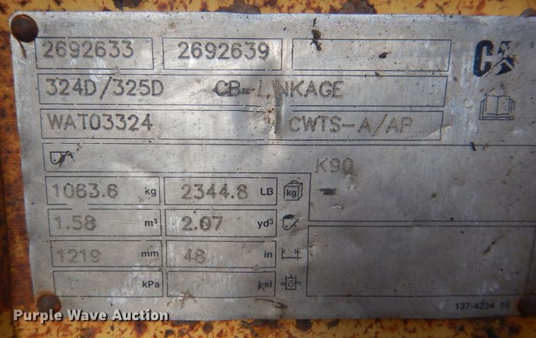 image for item HU9295 2007 Caterpillar 324D  excavator