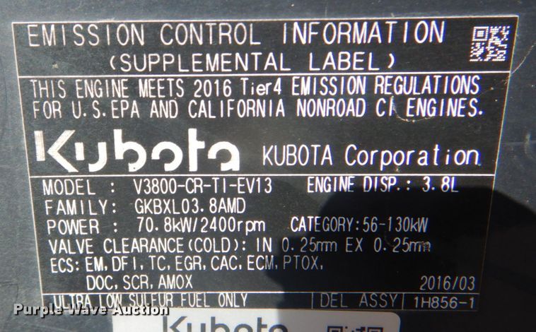image for item ID9115 2016 Kubota SVL95-2S  tracked skid steer loader