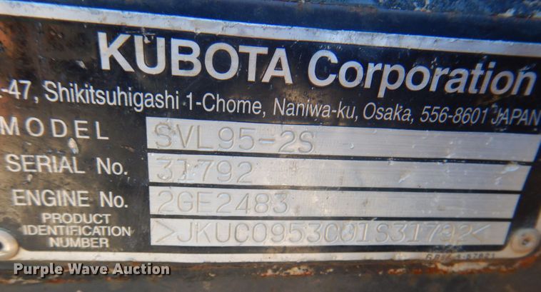image for item ID9115 2016 Kubota SVL95-2S  tracked skid steer loader
