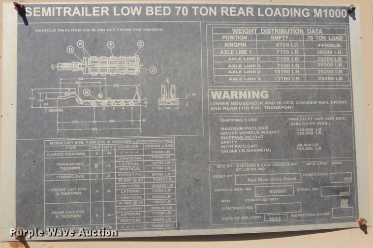 image for item JG9094 2012 Systems & Electronics M1000  equipment trailer