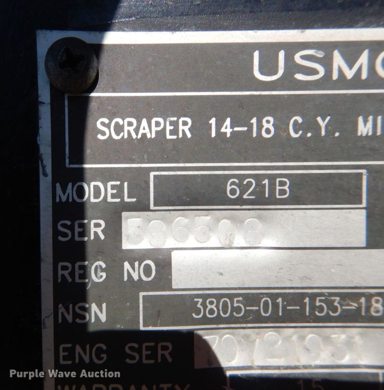 image for item JG9096 1985 Caterpillar 621B  conventional scraper