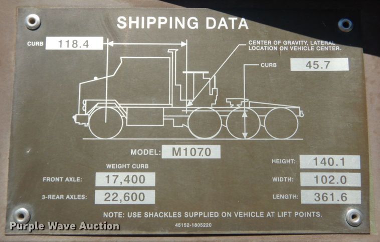 image for item JG9097 1994 Oshkosh M1070  semi truck