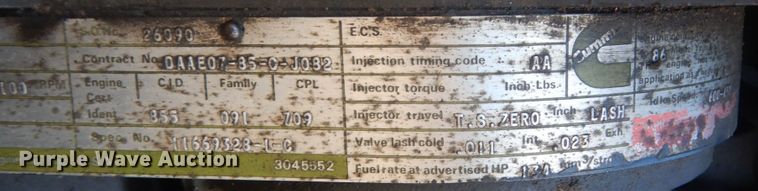 image for item JG9101 1984 Am General M929  dump truck