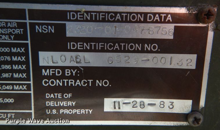 image for item JG9101 1984 Am General M929  dump truck