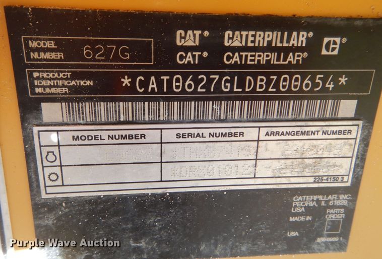 image for item JG9102 2007 Caterpillar 627G  conventional scraper