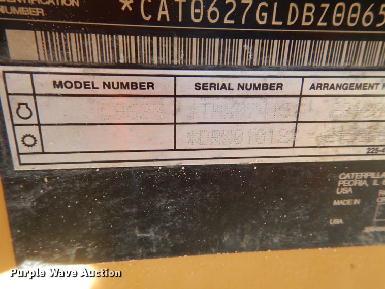 image for item JG9102 2007 Caterpillar 627G  conventional scraper