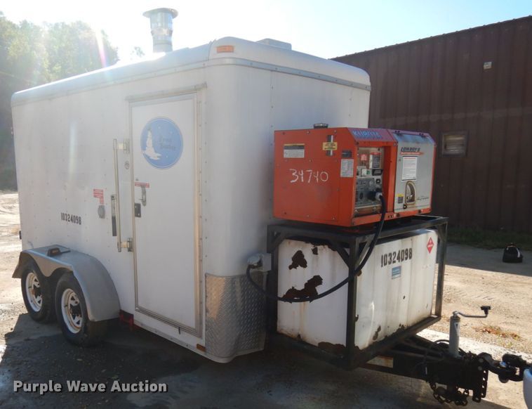 image for item JQ9148 2014 Lark United  enclosed cargo trailer with ground thaw machine