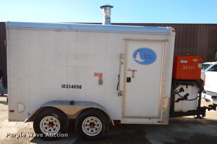 image for item JQ9148 2014 Lark United  enclosed cargo trailer with ground thaw machine