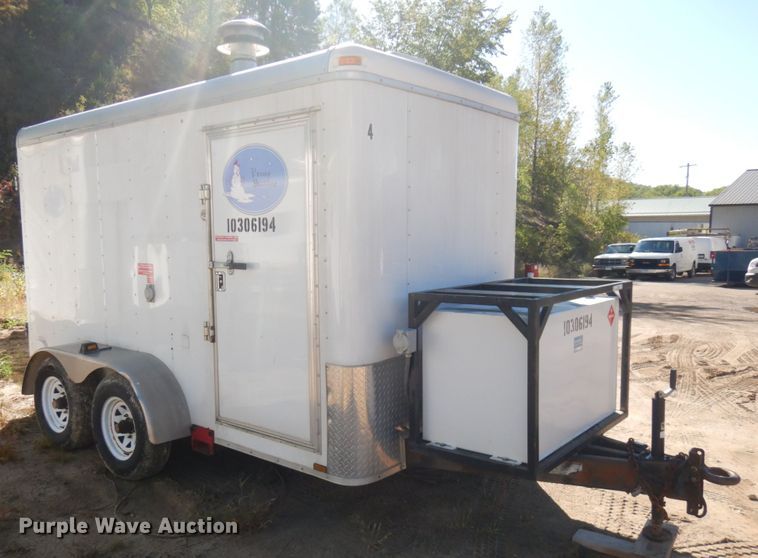 image for item JQ9152 2014 Lark United  enclosed cargo trailer with ground thaw machine